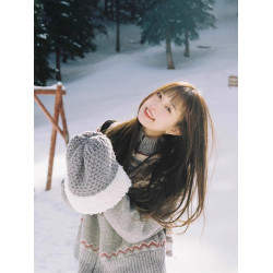 灰色費爾島軟糯毛衣女2025新款秋冬季復古慵懶風高領針織開衫外套