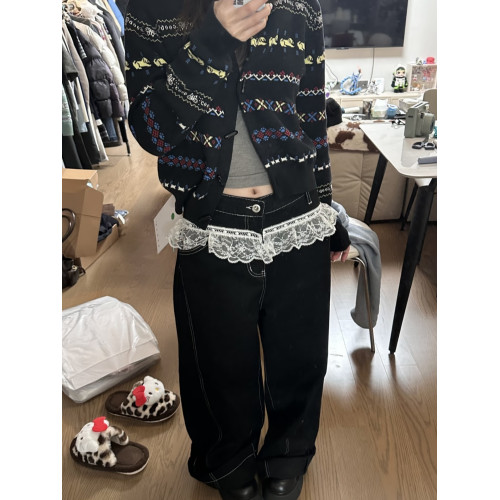 古著感~北歐復古可愛蝴蝶小狗提花費爾島毛衣外套牛角釦針織開衫 古著感~北歐復古可愛蝴蝶小狗提花費爾島毛衣外套牛角釦針織開衫