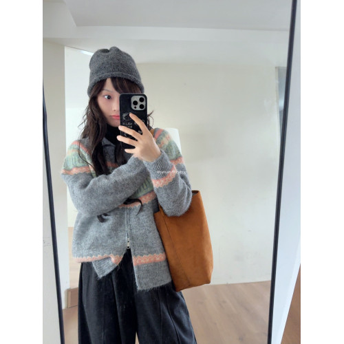 特不退  羊絨混紡 費爾島提花針織衫毛衣0.55KG