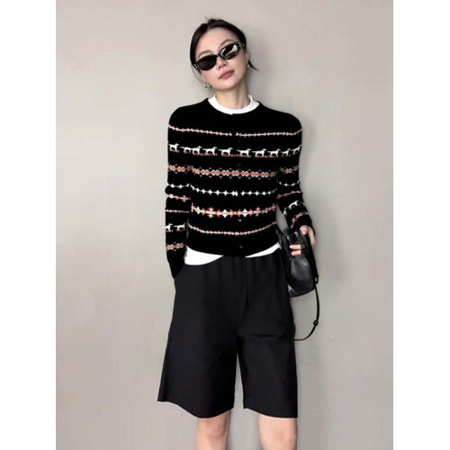 2026韓系早春氛圍感穿搭慵嬾高級感小狗羊毛衫黑色費爾島針織開衫