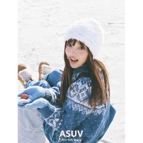 復古北歐風費爾島提花毛衣女秋冬款慵懶奶呼呼高級感顯瘦針織上衣