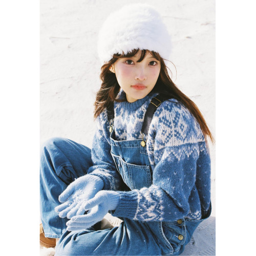 復古北歐風費爾島提花毛衣女秋冬款慵懶奶呼呼高級感顯瘦針織上衣