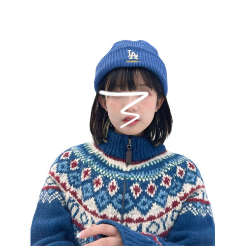 費爾島藍色毛衣外套女秋冬季2025新款慵懶風復古拉鍊針織開衫上衣 費爾島藍色毛衣外套女秋冬季2025新款慵懶風復古拉鍊針織開衫上衣