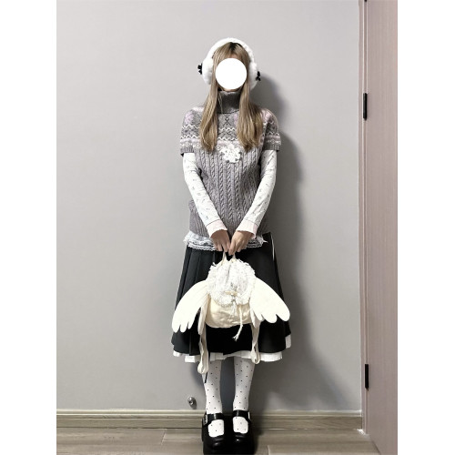 YUNNNIE 半高領費爾島短袖收腰修身女秋冬百搭學院風kyouko針織衫