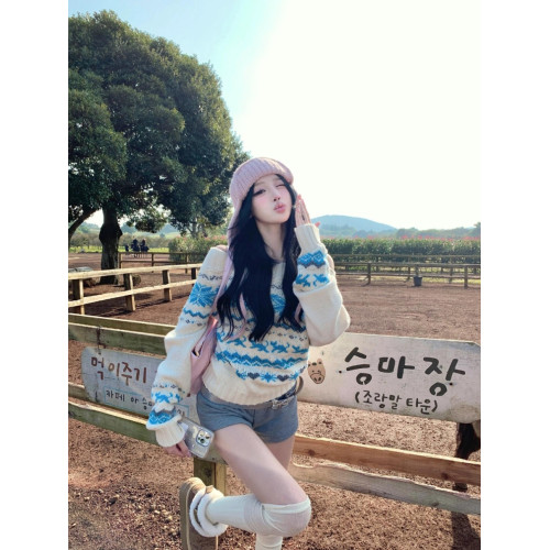 聖誕費爾島一字肩毛衣女秋冬2025新款氛圍感慵懶風軟糯針織衫上衣 聖誕費爾島一字肩毛衣女秋冬2025新款氛圍感慵懶風軟糯針織衫上衣