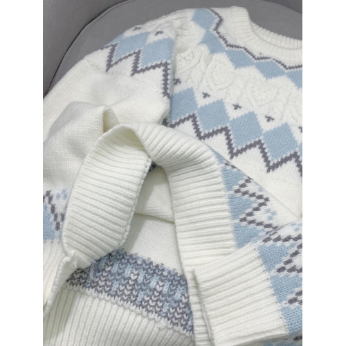 奶呼呼軟糯費爾島毛衣慵懶高級感冬季復古加厚套頭秋冬針織上衣女 奶呼呼軟糯費爾島毛衣慵懶高級感冬季復古加厚套頭秋冬針織上衣女