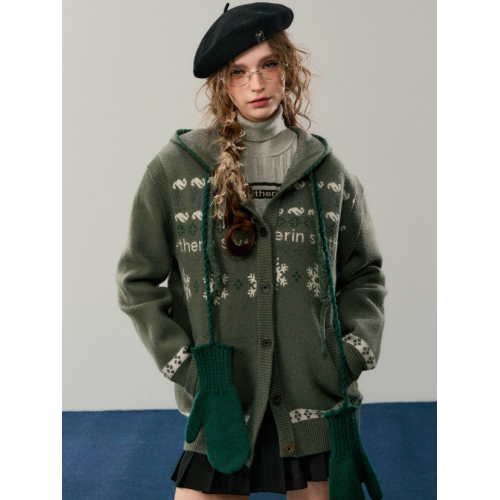 【Kyouko】梗豆哈利波特正版授權聯名復古費爾島針織外套連帽衛衣