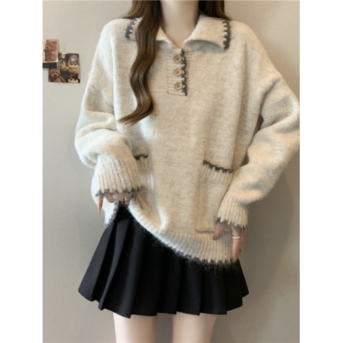 慵懶風軟糯翻領正肩毛衣女2025秋季新款大碼胖mm費爾島針織衫上衣 慵懶風軟糯翻領正肩毛衣女2025秋季新款大碼胖mm費爾島針織衫上衣