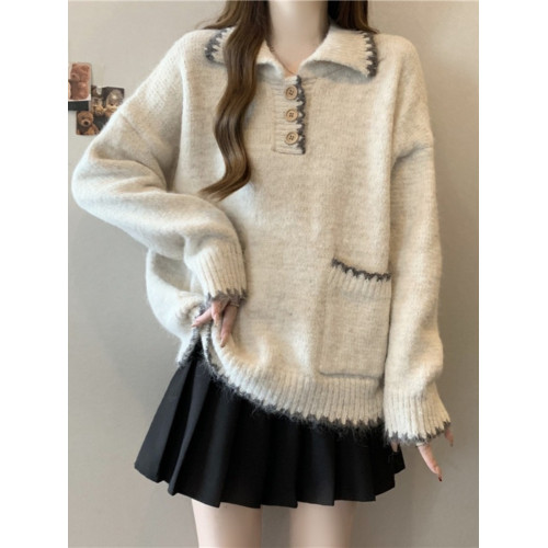 慵懶風軟糯翻領正肩毛衣女2025秋季新款大碼胖mm費爾島針織衫上衣 慵懶風軟糯翻領正肩毛衣女2025秋季新款大碼胖mm費爾島針織衫上衣