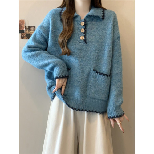 慵懶風軟糯翻領正肩毛衣女2025秋季新款大碼胖mm費爾島針織衫上衣 慵懶風軟糯翻領正肩毛衣女2025秋季新款大碼胖mm費爾島針織衫上衣