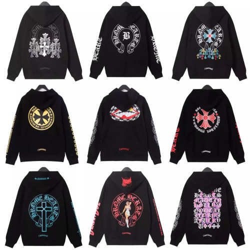 潮牌弗.克羅心套頭衛衣旗艦店26SS新款刺綉十字架印花連帽衫長袖