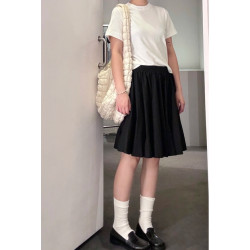 27and3 簡單好看N!復古芭蕾風 蓬蓬裙 百搭休閒黑色短裙 中裙