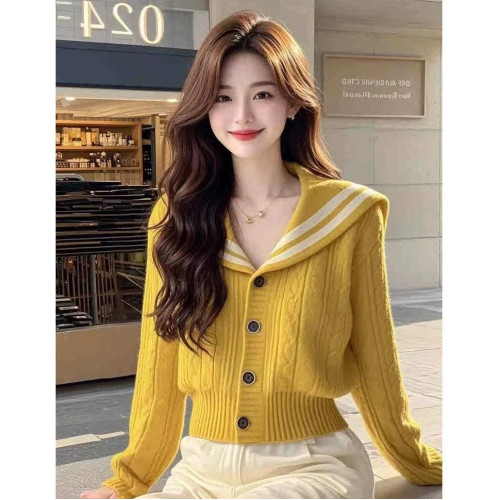 1715#10.4時尚韓版小香風針織毛衣開衫女2025年秋冬新款寬鬆長袖