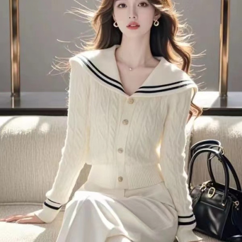 1715#10.4時尚韓版小香風針織毛衣開衫女2025年秋冬新款寬鬆長袖