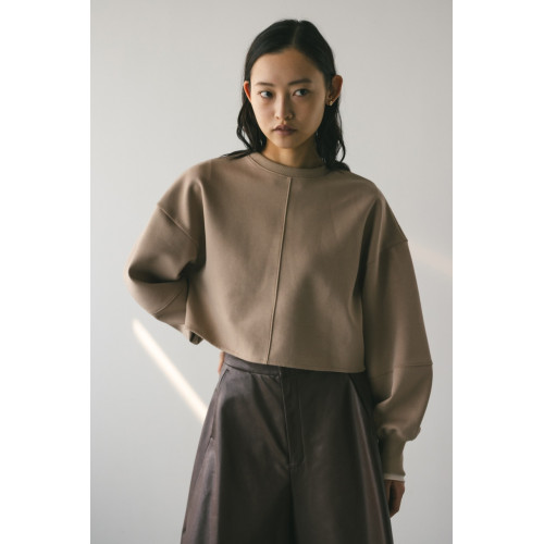 日單STY 潮牌前後兩穿一面交叉片圓領短款衛衣