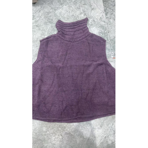 710秋季新款堆堆領口無袖純色百搭毛衣;衣長56 胸圍120 710秋季新款堆堆領口無袖純色百搭毛衣;衣長56 胸圍120