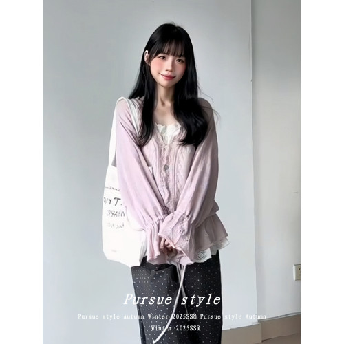 【鉤花繾綣】韓系慵懶風毛衣外套女秋季鏤空針織開衫設計感上衣潮