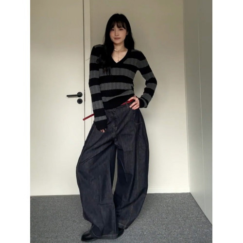 慵懶風復古條紋麻花長袖毛衣女秋冬季2025新款高級感寬松針織上衣 慵懶風復古條紋麻花長袖毛衣女秋冬季2025新款高級感寬松針織上衣