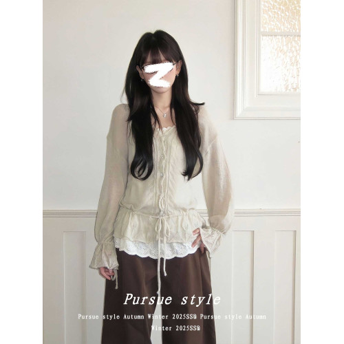 【緋雲軟裹】慵懶風毛衣外套女秋季鉤花鏤空針織開衫設計感上衣潮