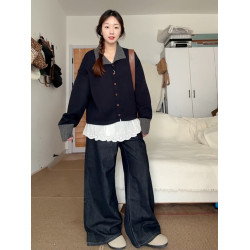 韓系氛圍感翻領毛衣開衫外套女早秋2025新款慵懶風高級感針織上衣