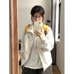 立領開衫衛衣外套女2025新款春秋季美式慵懶chic休閒夾克拉鍊上衣