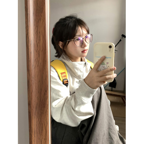 立領開衫衛衣外套女2025新款春秋季美式慵懶chic休閒夾克拉鍊上衣 立領開衫衛衣外套女2025新款春秋季美式慵懶chic休閒夾克拉鍊上衣