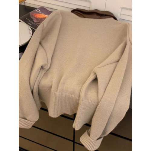 韓系氛圍穿搭!復古撞色翻領雙拉鍊毛衣外套女秋冬新款針織開衫潮 韓系氛圍穿搭!復古撞色翻領雙拉鍊毛衣外套女秋冬新款針織開衫潮