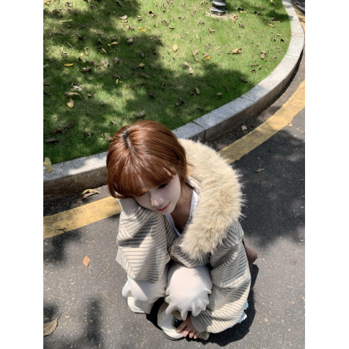 秋冬紋連帽衛衣毛領外套女2025新款小衆設計感休閒寬松美式開衫女 秋冬紋連帽衛衣毛領外套女2025新款小衆設計感休閒寬松美式開衫女