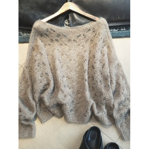 高級感鏤空咖色毛衣女2025春季薄款軟糯慵懶馬海毛濮院防曬針織衫 高級感鏤空咖色毛衣女2025春季薄款軟糯慵懶馬海毛濮院防曬針織衫