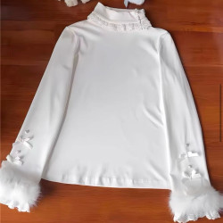 PINKGIRL【奶油甜心】Lolita百搭高領內搭打底衫長袖秋冬修身上衣