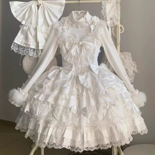 PINKGIRL【奶油甜心】Lolita百搭高領內搭打底衫長袖秋冬修身上衣