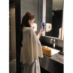 小香風鬭篷式針織衫女春秋2025新款巨好看寬松顯瘦百搭披肩上衣潮