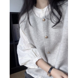 早秋新款2025韓系寬松外穿毛衣女坎肩針織馬甲背心曡穿無袖上衣女