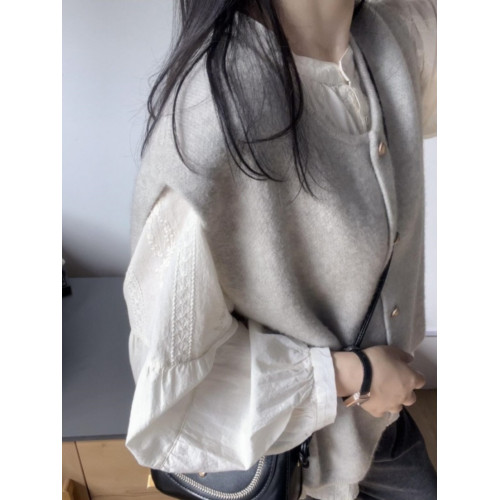 早秋新款2025韓系寬松外穿毛衣女坎肩針織馬甲背心曡穿無袖上衣女