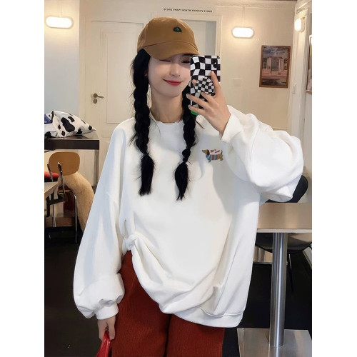 藏藍色圓領衛衣女洋氣2025新款爆款秋季寬松長袖加絨加厚冬季上衣 藏藍色圓領衛衣女洋氣2025新款爆款秋季寬松長袖加絨加厚冬季上衣