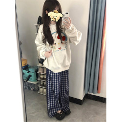 減齡日系可愛kt貓秋冬衛衣女加絨2025新款韓系慵懶學院風穿搭上衣