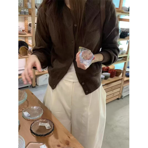 8色入！韓代@ou*mo*ent 簡約溫柔氣質字母刺綉針織開衫毛衣外套