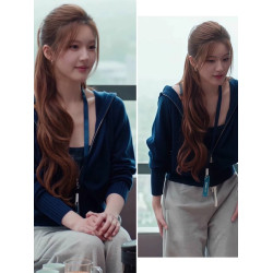 許我耀眼趙露思許妍同款拉鍊連帽毛衣外套女秋冬季設計感短款上衣