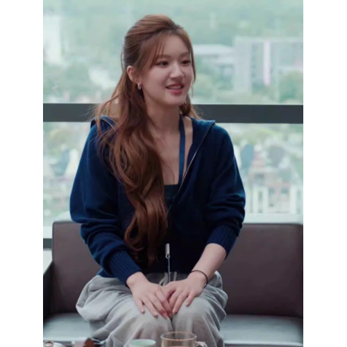 許我耀眼趙露思許妍同款拉鍊連帽毛衣外套女秋冬季設計感短款上衣