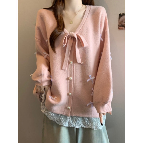 大碼胖mm秋季新款時尚蕾絲邊長袖開衫毛衣寬松顯瘦簡約百搭上衣女 大碼胖mm秋季新款時尚蕾絲邊長袖開衫毛衣寬松顯瘦簡約百搭上衣女