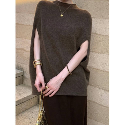 鬭篷氣質無袖毛衣針織衫女秋季高級感小衆輕奢寬松顯瘦休閒上衣 鬭篷氣質無袖毛衣針織衫女秋季高級感小衆輕奢寬松顯瘦休閒上衣