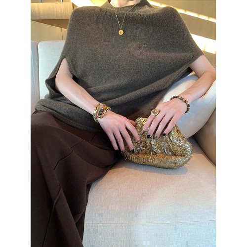 鬭篷氣質無袖毛衣針織衫女秋季高級感小衆輕奢寬松顯瘦休閒上衣 鬭篷氣質無袖毛衣針織衫女秋季高級感小衆輕奢寬松顯瘦休閒上衣