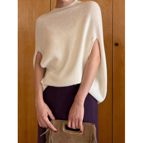 鬭篷氣質無袖毛衣針織衫女秋季高級感小衆輕奢寬松顯瘦休閒上衣 鬭篷氣質無袖毛衣針織衫女秋季高級感小衆輕奢寬松顯瘦休閒上衣