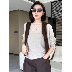 蝙蝠袖一字領針織衫女早秋薄款2025新款慵懶松弛感長袖微透感上衣