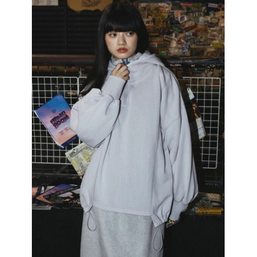 日系早秋niko and半拉鍊薄絨連帽水洗做舊衛衣日單百搭原宿風休閒 日系早秋niko and半拉鍊薄絨連帽水洗做舊衛衣日單百搭原宿風休閒