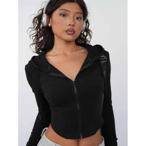 Fcii小耳朵連帽衛衣外套女長袖上衣春秋辣妹外穿單品百搭顯瘦開衫 Fcii小耳朵連帽衛衣外套女長袖上衣春秋辣妹外穿單品百搭顯瘦開衫