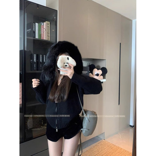 甜美風毛毛領長袖針織衫外套女秋季2025新款寬松顯瘦小衆百搭上衣 甜美風毛毛領長袖針織衫外套女秋季2025新款寬松顯瘦小衆百搭上衣