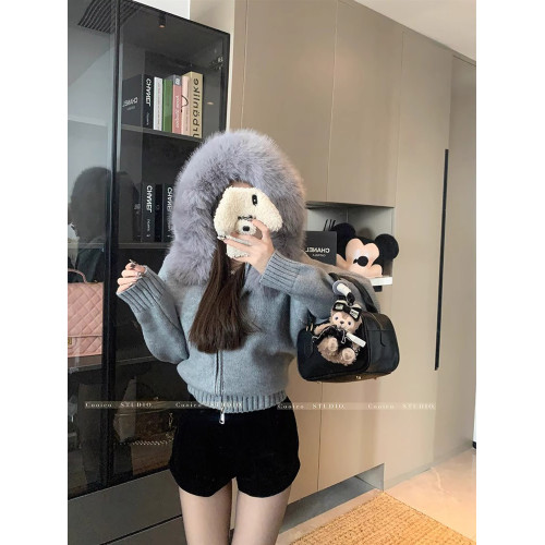 甜美風毛毛領長袖針織衫外套女秋季2025新款寬松顯瘦小衆百搭上衣 甜美風毛毛領長袖針織衫外套女秋季2025新款寬松顯瘦小衆百搭上衣