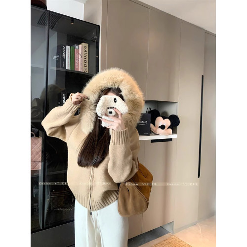 甜美風毛毛領長袖針織衫外套女秋季2025新款寬松顯瘦小衆百搭上衣 甜美風毛毛領長袖針織衫外套女秋季2025新款寬松顯瘦小衆百搭上衣