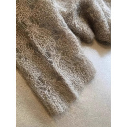 高級感鏤空咖色毛衣女2025春秋軟糯慵懶馬海毛減齡百搭套頭上衣